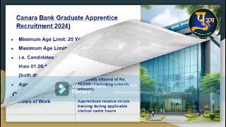 Government job updates Canara bank graduate apprentice recruitment [upl. by Ellessig]