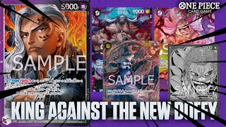 King against the new Doffy  PurpleBlack King vs Blue Doflamingo OP08 One Piece Card Game [upl. by Pani]