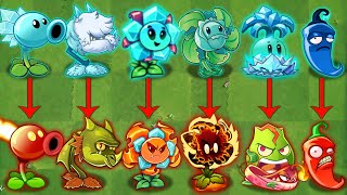 PvZ2  20 Plants Team ICE vs FIRE Battlez  Who Will Win  Team vs Team Plants [upl. by Nahum]