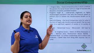 Class 11th – Social Entrepreneurship  Entrepreneurship  Tutorials Point [upl. by Casaleggio478]