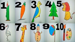 How to draw using Numbers 110  numbers drawing for kids [upl. by Etnahsal]