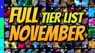 YBA FULL OFFICIAL YBA NOVEMBER SKIN TRADING TIER LIST NOVEMBER 2024 [upl. by Brad]