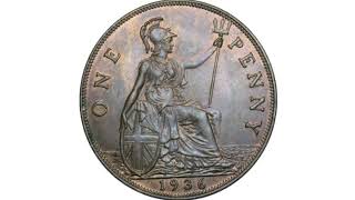 United Kingdom 1936 ONE PENNY COIN VALUE [upl. by Akehsat571]