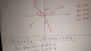 Ejemplo descomposición de fuerzas [upl. by Woody]