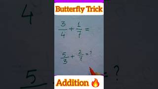 Fraction Addition Trick tending shorts youtubeshorts [upl. by Esyle]