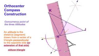 54 Orthocenter Compass Construction  obtuse triangle [upl. by Elwira]