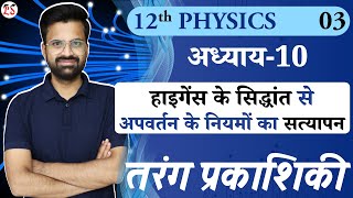 L3 हाइगेंस के सिद्धांत से अपवर्तन के नियमों का सत्यापन  तरंगप्रकाशिकी  12th Physics [upl. by Gennifer190]