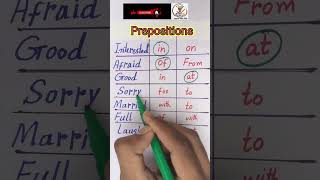 Appropriate Prepositions  prepositions english grammar prepositionrules fixedprepositions [upl. by Guido]