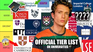 The OFFICIAL UK University TIER LIST Russell Group Unis [upl. by Sibylle188]