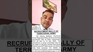 Territorial Army Recruitment relly army job automobile [upl. by Julina271]