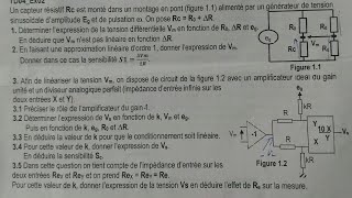 exercice corrigé capteur et instrumentation linéarisation Darija [upl. by Adnahcal]