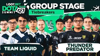 Team Liquid vs Thunder Predator Game Tiebreaker  Dota Summit 12 Group Stage [upl. by Annazor497]