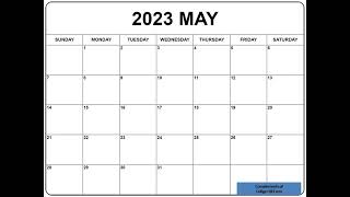 May 2023 CALENDAR SIMPLE CALENDAR [upl. by Nylakcaj]