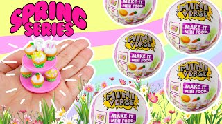 MAKING MINI FOOD MiniVerse Make It Mini SPRING Series Cupcakes Easter Basket Wonka Bar and More [upl. by Akiemat100]