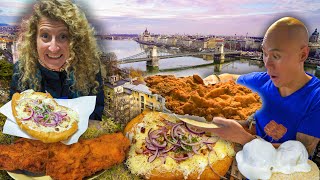 Street Food in Budapest Hungary đź‡­đź‡ş  MONSTER HUNGARIAN PORK SCHNITZEL  BEST LĂNGOS IN BUDAPEST [upl. by Annaoy556]