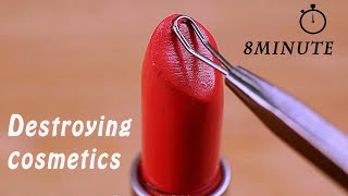 ⏰8 Minute 💄Destroying cosmetics ASMR sound [upl. by Gusella]