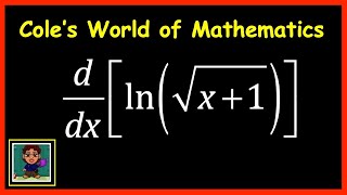 Derivative of lnsqrtx1 ❖ Calculus [upl. by Ruella]