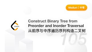 105 从前序与中序遍历序列构造二叉树 Construct Binary Tree from Preorder and Inorder Traversal【LeetCode 力扣】 [upl. by Sueddaht]