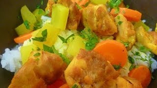 Receta de pollo al curry  Chicken Curry recipe [upl. by Erb]