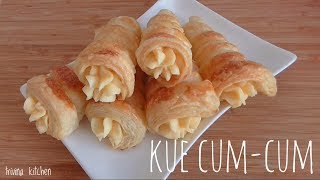 Resep KUE CUM CUM  CREAM HORN  CORNET PIE RECIPE Trivina KItchen [upl. by Llenol]