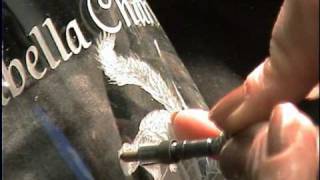 Glass engraving tutorial for beginners Christening goblet PART 1  Lesley Pyke [upl. by Angil]