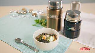 Mushroom Quinoa and Onsen Egg  Thermos® Recipes [upl. by Adnert122]