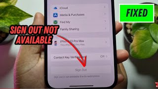 Sign Out NOT AVAILABLE due to restrictions on iPhone 100 Fix [upl. by Ludie]