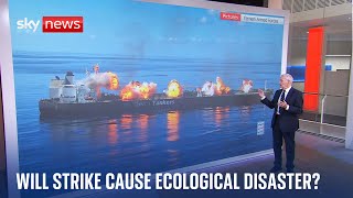 Yemen Will missile strike on oil tanker cause ecological disaster in the Red Sea [upl. by Urbannal218]