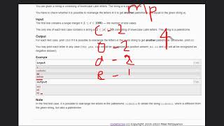 A New Palindrome  Educational Codeforces Round 148 Rated for Div 2  Codeforces Solution [upl. by Sarah]