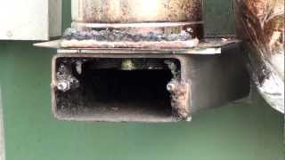 Hopsco Airstove lower chimney cleanout early models [upl. by Pallaton]