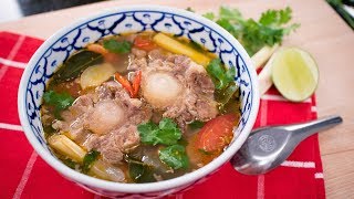 Thai Oxtail Soup Recipe ซุปหางวัว  Thai Recipes [upl. by Stila]