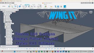 Fusion 360 Designs Jimmys Pulsar Dash and Myles RX8 Diffuser design [upl. by Elcarim392]