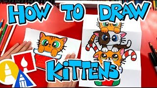 How To Draw A Christmas Kitten Stack Folding Surprise [upl. by Nich]