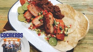 Receta Panza de cerdo al horno  Cocineros Mexicanos [upl. by Vachell922]