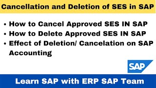 How to Cancel and Delete Service Entry Sheet in SAP using T Code ML81N I Effect of deletion of SES [upl. by Nilloc]