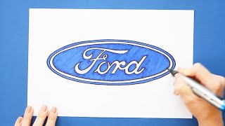 How to draw the Ford Logo [upl. by Yllrebmik]