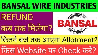 Bbansal Wire Ipo Allotment Status🔴Bansal Wire Ipo🔴Bansal Wire Industries Ltd Ipo🔴Bansal Ipo Review [upl. by Sparrow]