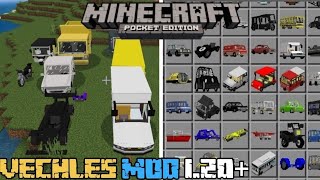 Vechles Mod For Minecraft PE 120  Simple Vechles Addon For MCPE🔥🔥 [upl. by Kamp]