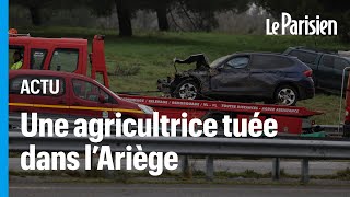 Colère des agriculteurs  une manifestante tuée sur un point de blocage dans lAriège [upl. by Eeladnerb85]