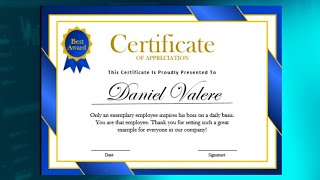 Certificate Design In MS Word msword certificate design [upl. by Eisenhart]