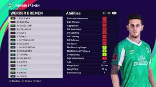 eFootball PES 2021 WERDER BREMEN Base Copy WSTATS [upl. by Hirsh392]