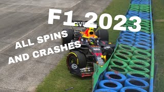 F1 2023 All Spins And Crashes [upl. by Kwok]