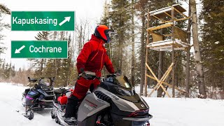 Snowmobiling KAPUSKASING amp COCHRANE Ontario  Her first saddlebag trip [upl. by Grishilde]