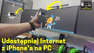 Udostępniaj Internet z iPhonea📱 na PClaptopie 🖥️💻 przez kabel USB [upl. by Notsuh]