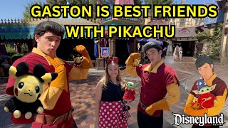 Gaston Is Best Friends With My Pikachu Plush Disneyland 2024 [upl. by Ettennil]