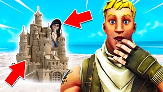 FORTNITE MAAR IK VERSTOP ME ALS EEN ZANDKASTEEL  Verstoppertje Met Duncan Joost en Roedie [upl. by Anialad]