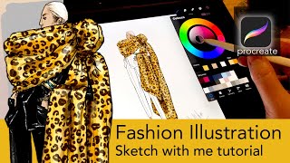 Procreate Fashion Illustration  Step by Step Fashion Sketch and Drawing Tutorial [upl. by Etnoval497]