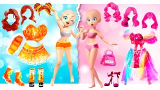 Disney Princess Peach Daisy amp Rosalina Dress Up Challenge  Style wow [upl. by Ahl898]