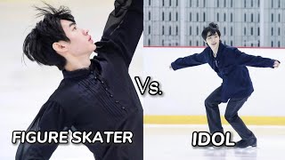 sunghoon skating as a figure skater vs as an Kpop idol [upl. by Ahsercul]