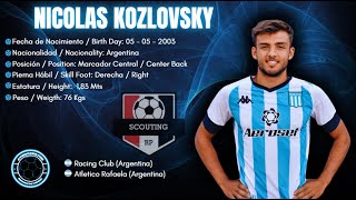 Nicolas Kozlovsky 2  Marcador Central  Center Back  2024 [upl. by Eiahpets341]